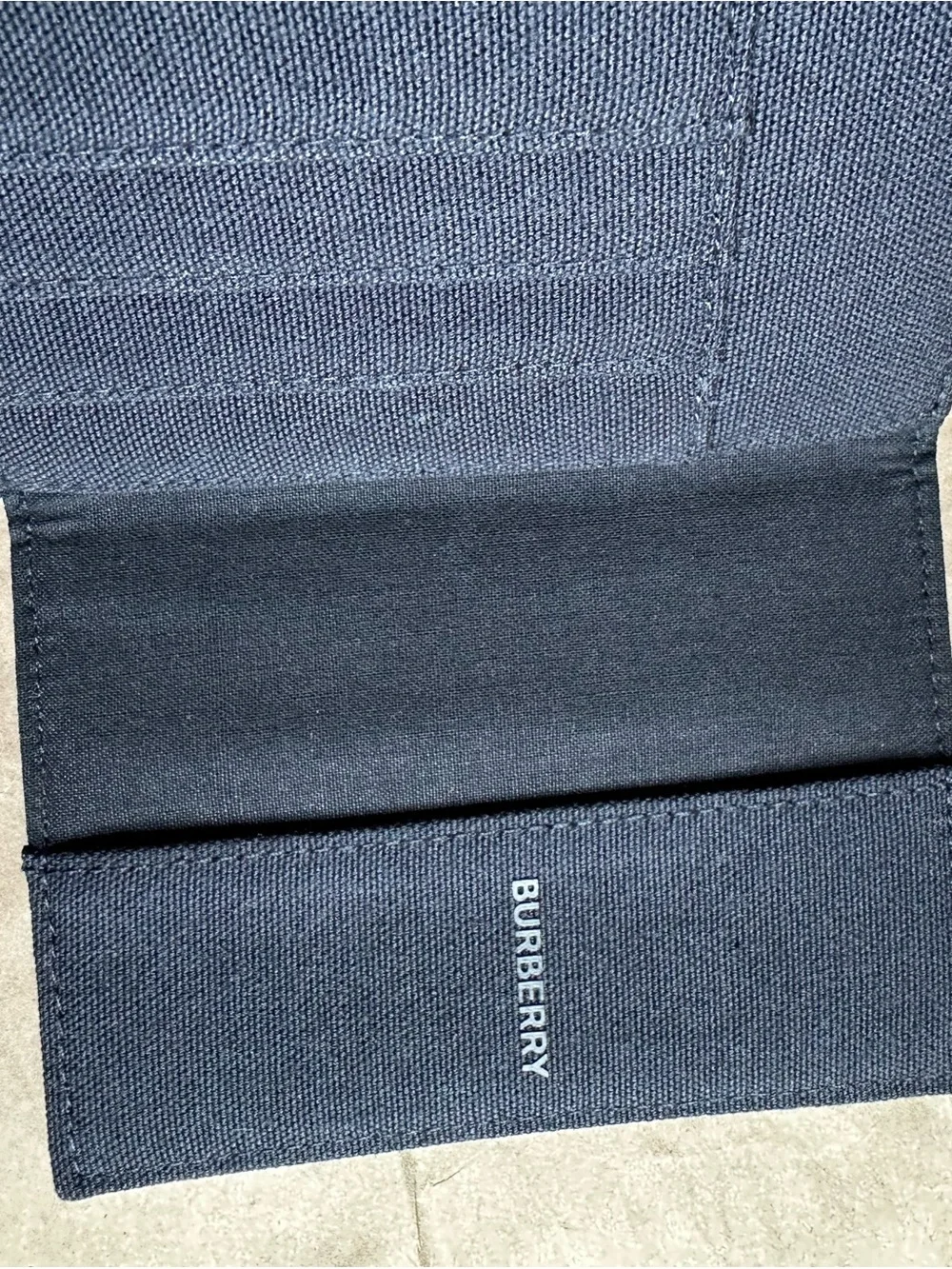 New BURBERRY Black Passport Holder Travel Wallet Canvas Card Case.
